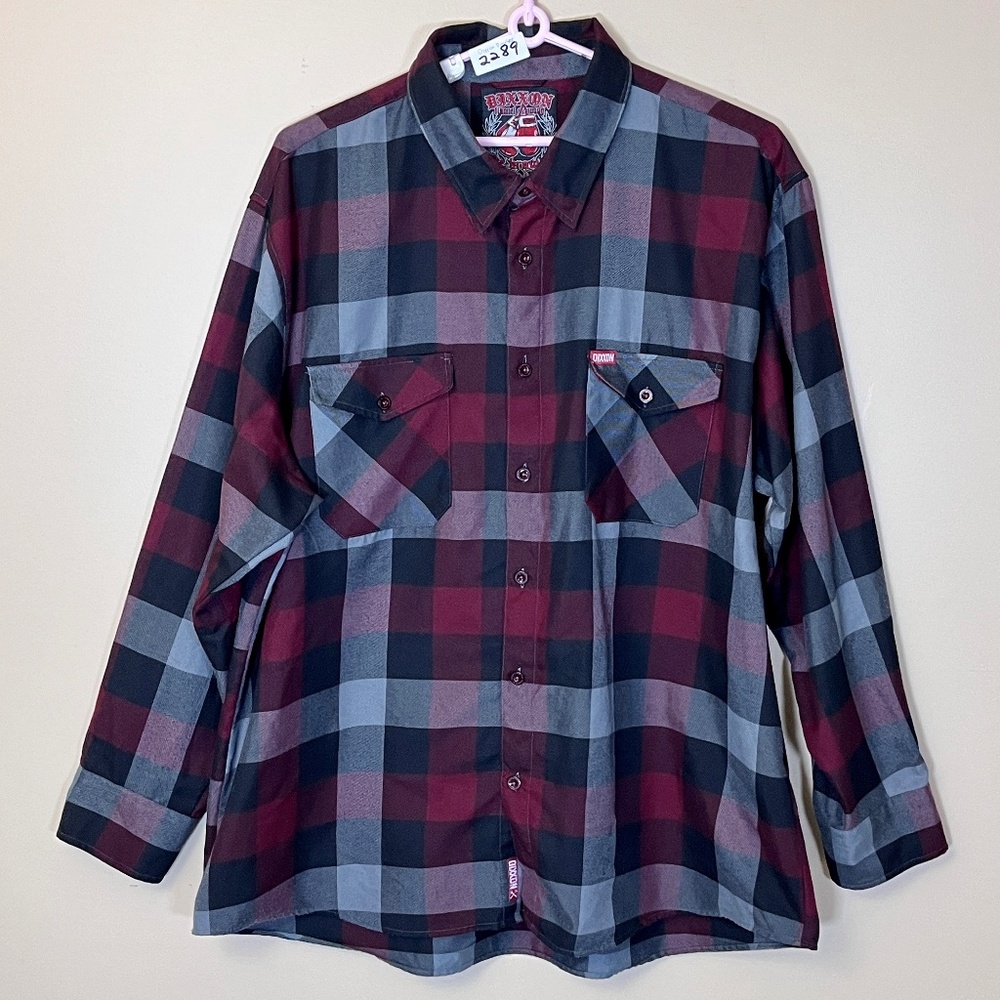 Dixxon Flannel The Browler Plaid Button Down Long Sleeve Shirt - Men's Size 4XL